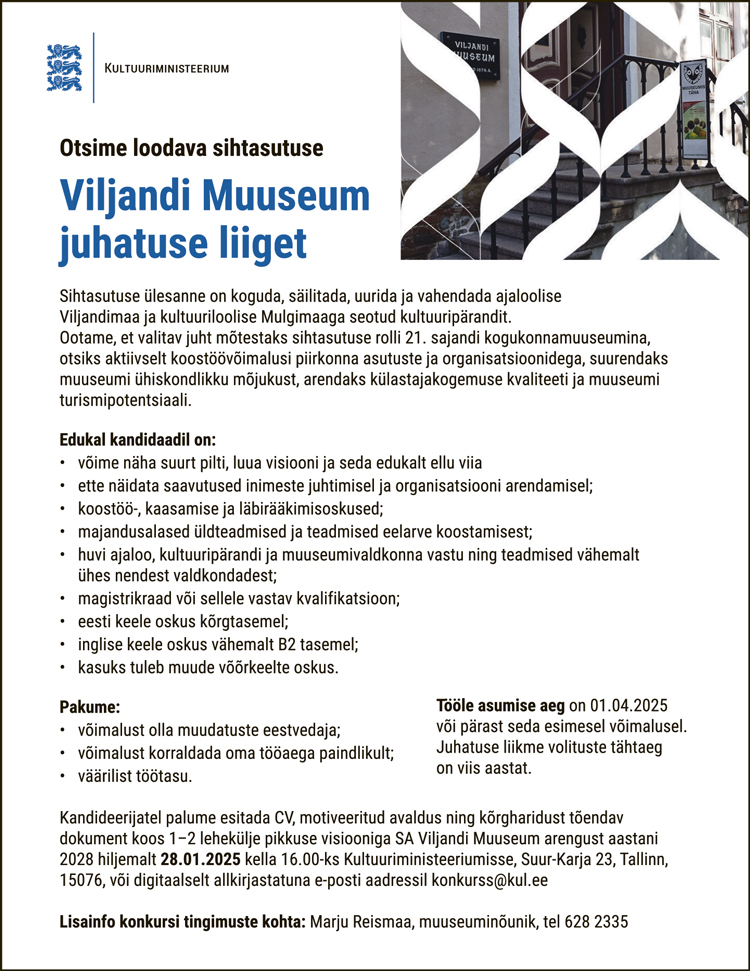 VILJANDI MUUSEUMI JUHATUSE LIIGE