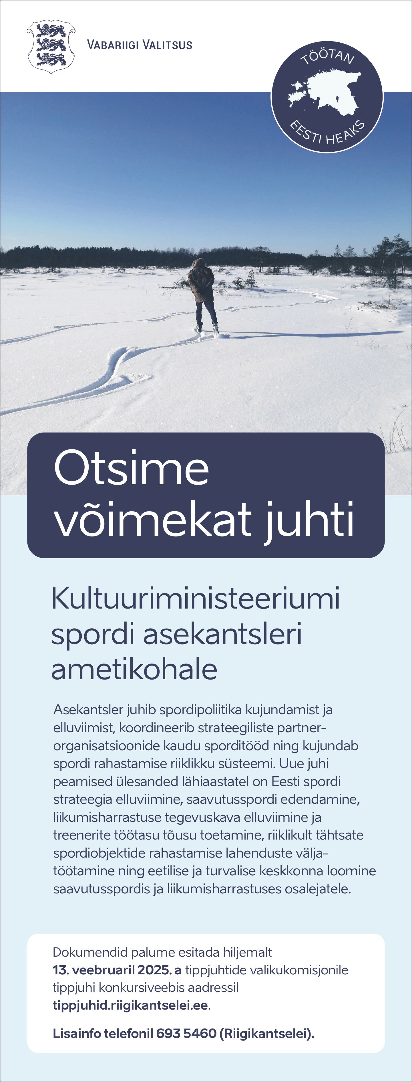 KULTUURIMINISTEERIUMI SPORDI ASEKANTSLER