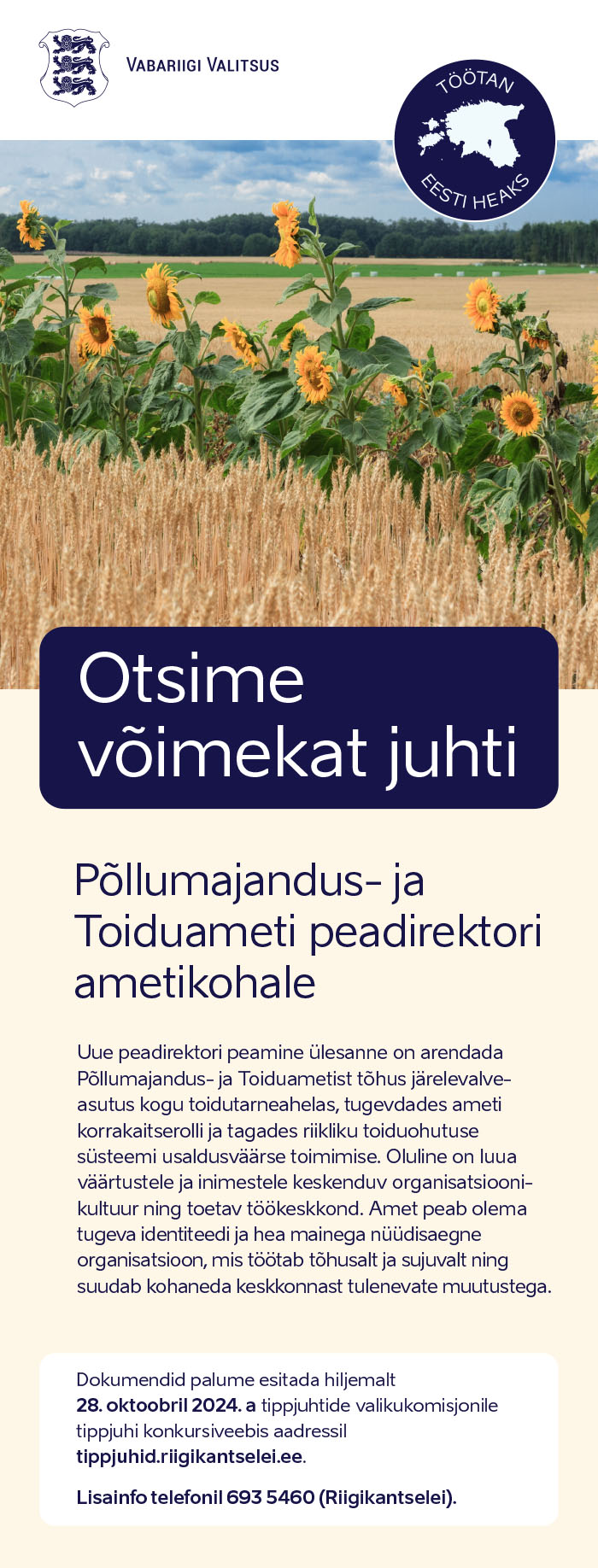 PÕLLUMAJANDUS- JA TOIDUAMETI PEADIREKTOR