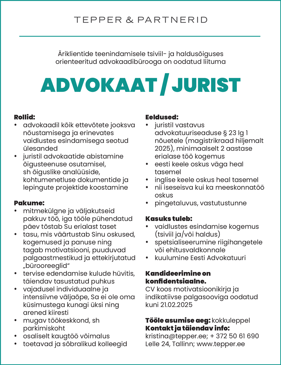 ADVOKAAT / JURIST