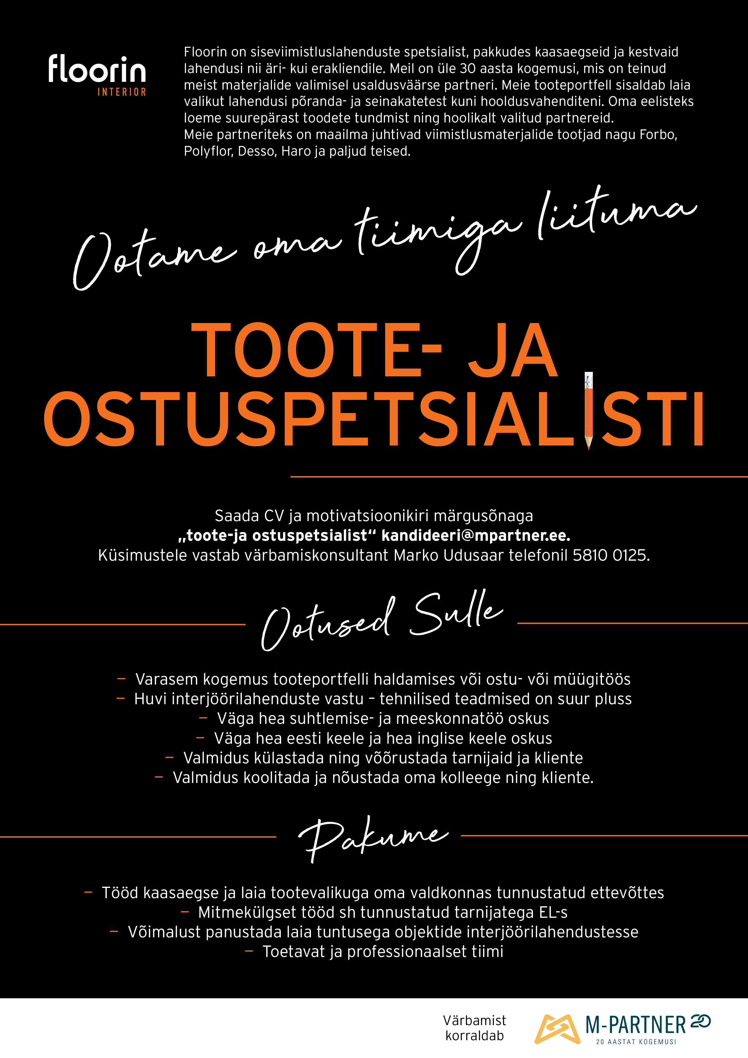 TOOTE- JA OSTUSPETSIALIST