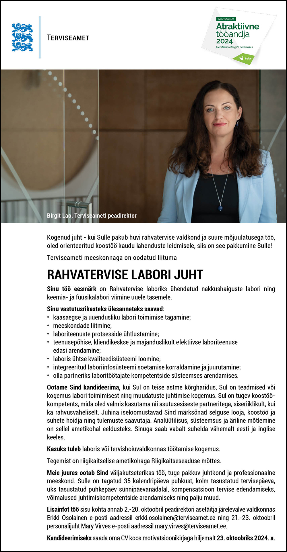 RAHVATERVISE LABORI JUHT