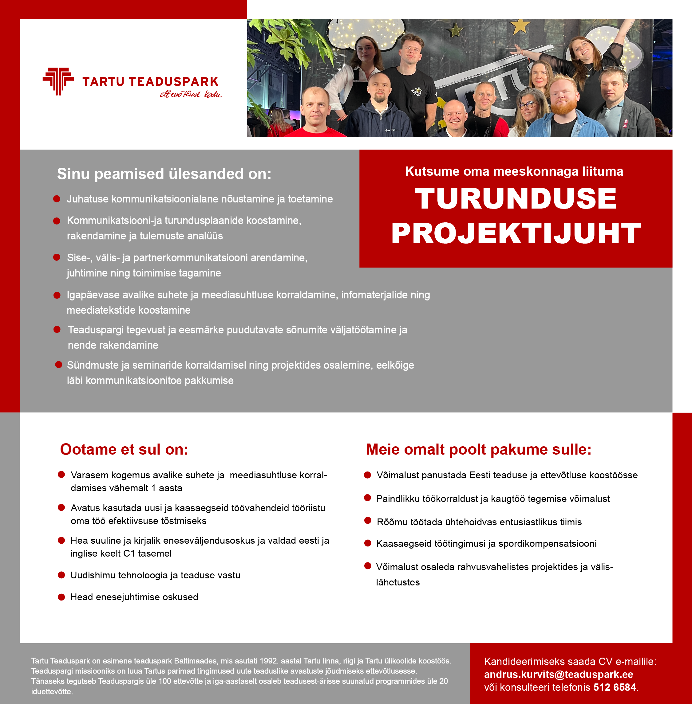 TURUNDUSE PROJEKTIJUHT