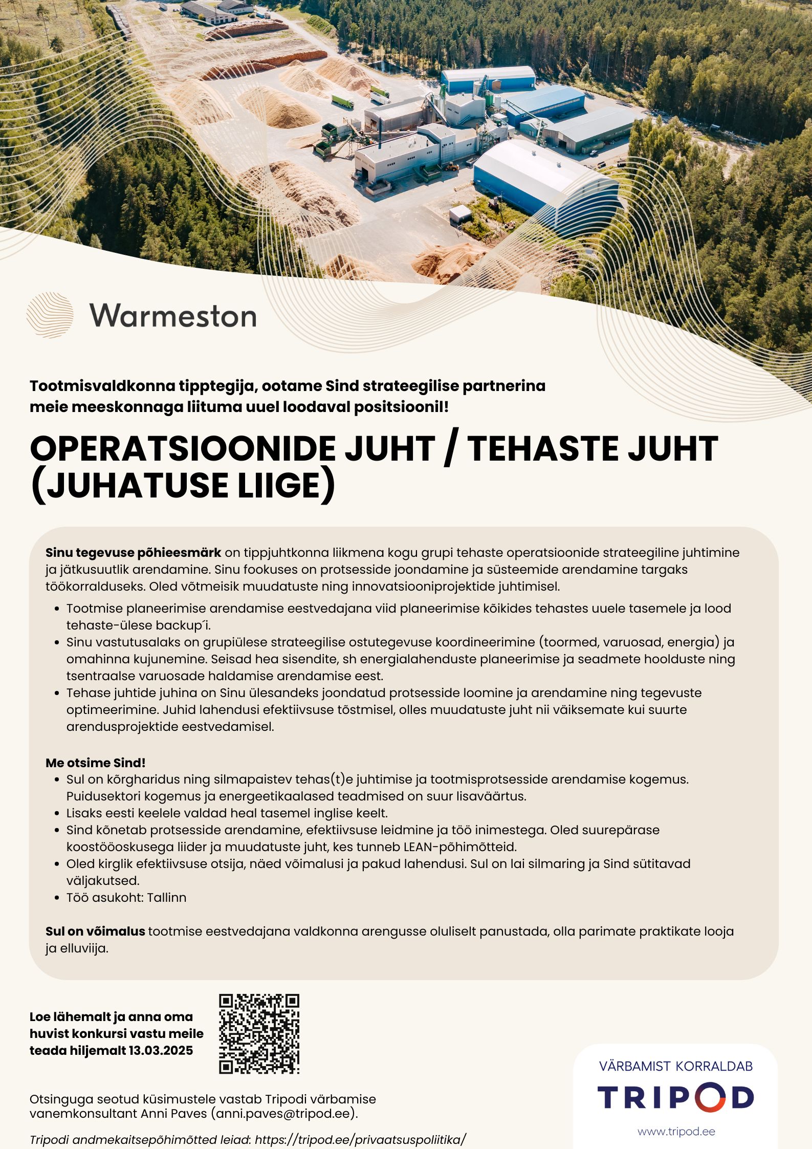 OPERATSIOONIDE JUHT/ TEHASTE JUHT (JUHATUSE LIIGE)